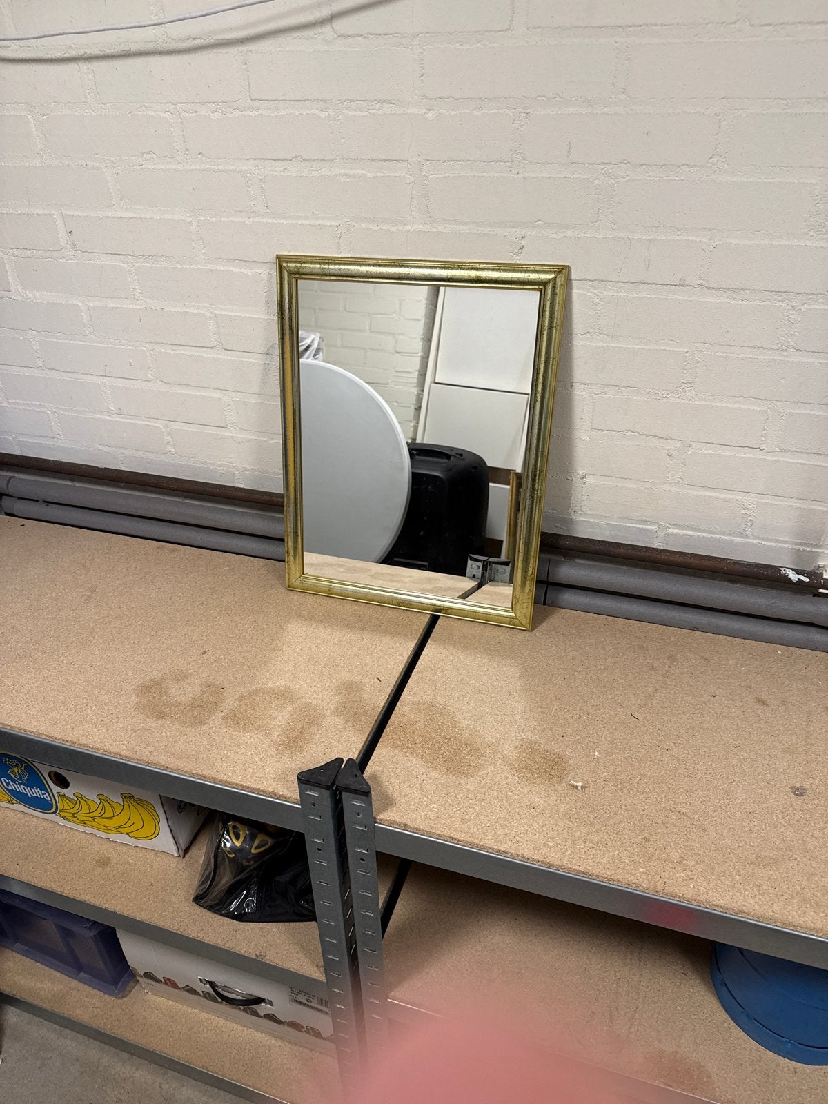Gouden spiegel met lijst, Ophalen, Minder dan 50 cm, Zo goed als nieuw, Minder dan 100 cm