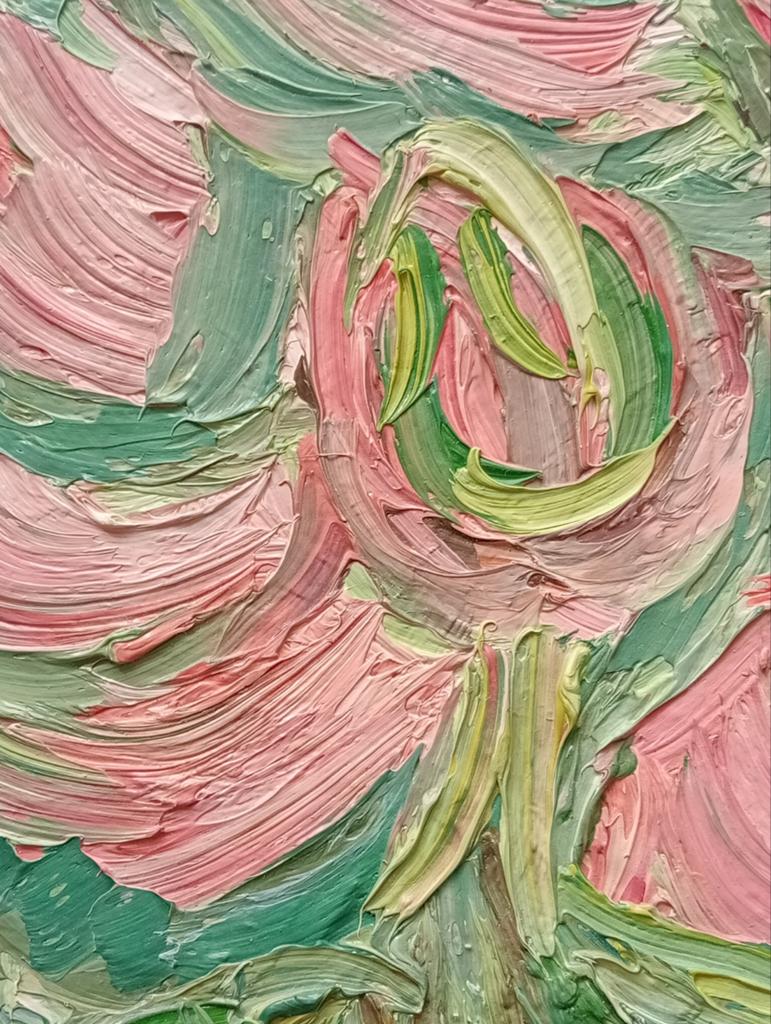 Bloem olieverf op canvas board, Ophalen of Verzenden