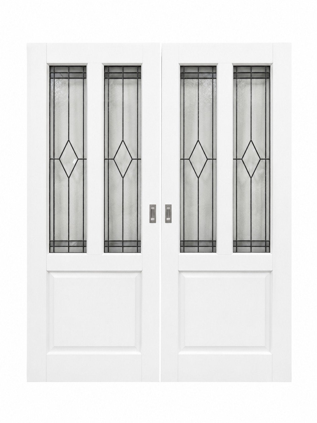 Luxe Ensuite deuren (173x215) glas in lood NIEUW, Ophalen, Glas, Binnendeur, 200 tot 215 cm