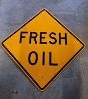 Fresh oil vintage USA road sign decor bord mancave bar kroeg, Reclamebord, Gebruikt, Ophalen of Verzenden, Info@americansaleshop.nl