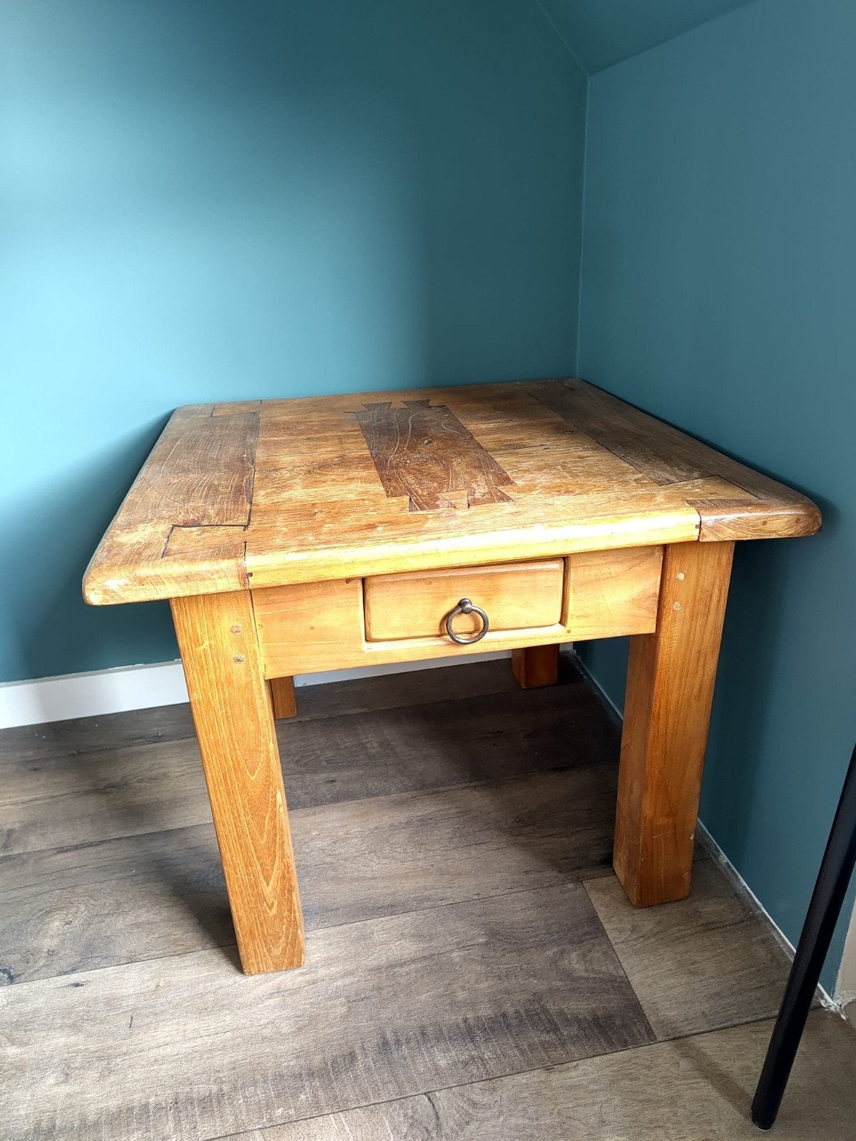 Houten Bijzettafel/Salontafel met Lade - 60x60x50 cm, Gebruikt, Vierkant, 55 tot 75 cm, Hout