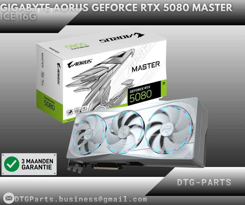 Gigabyte AORUS GeForce RTX 5080 MASTER ICE 16G, 7604 HM, Overige soorten, DTGParts.Business@gmail.com, Nieuw