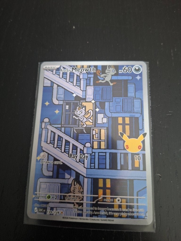 Alolan Meowth IR [30C EN 139/128] 30th Celebration, Ophalen of Verzenden, Nieuw, Losse kaart, Foil
