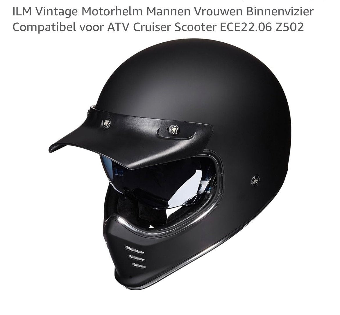 ILM Vintage Motorhelm met Binnenvizier maat S, Overige merken, Verzenden, Nieuw zonder kaartje, Integraalhelm