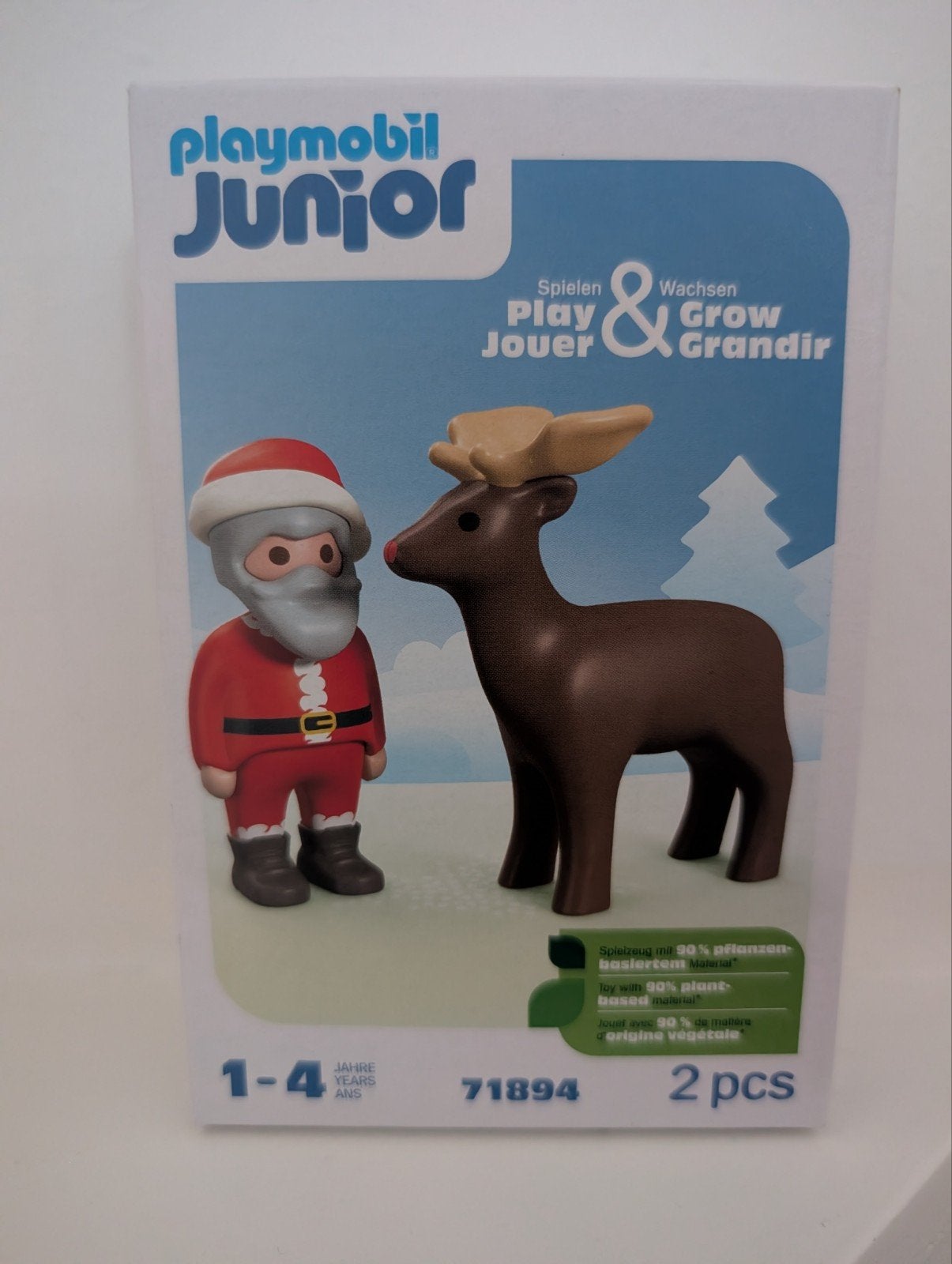 Playmobil 1.2.3. Kerstman en hert, Complete set, Overige typen, Nieuw, Ophalen of Verzenden
