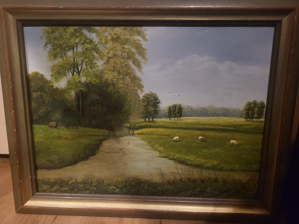 Zomer Weide met schapen, Antiek en Kunst, Kunst | Schilderijen | Klassiek, Doek, Oud hollands, Ophalen of Verzenden, Landschap