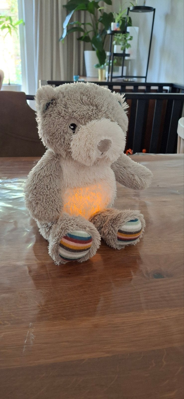 Zazu Slaapknuffel Bruno de Beer Grijs met Licht en Geluid, Gebruikt, Overige merken, Grijs, Ophalen of Verzenden