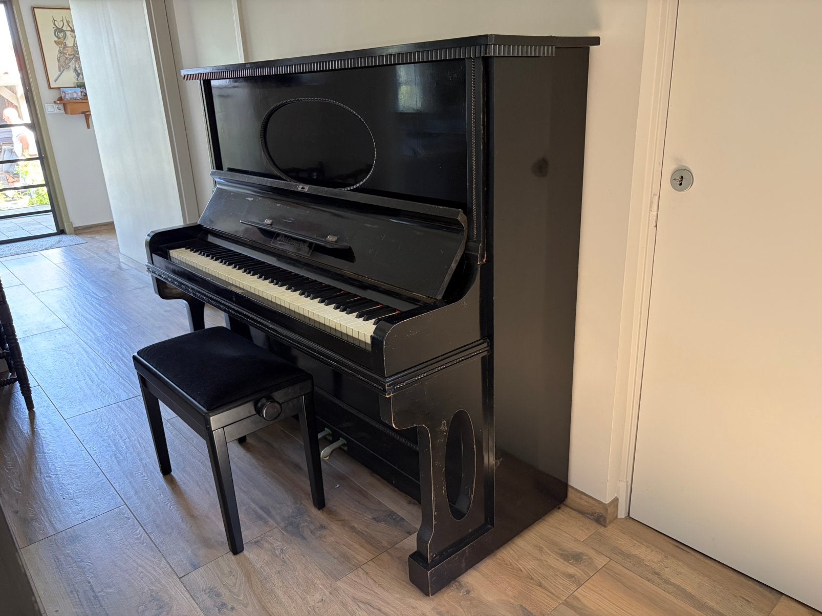 Piano, Muziek en Instrumenten, Piano's, Ophalen, Gebruikt, Zwart, Piano