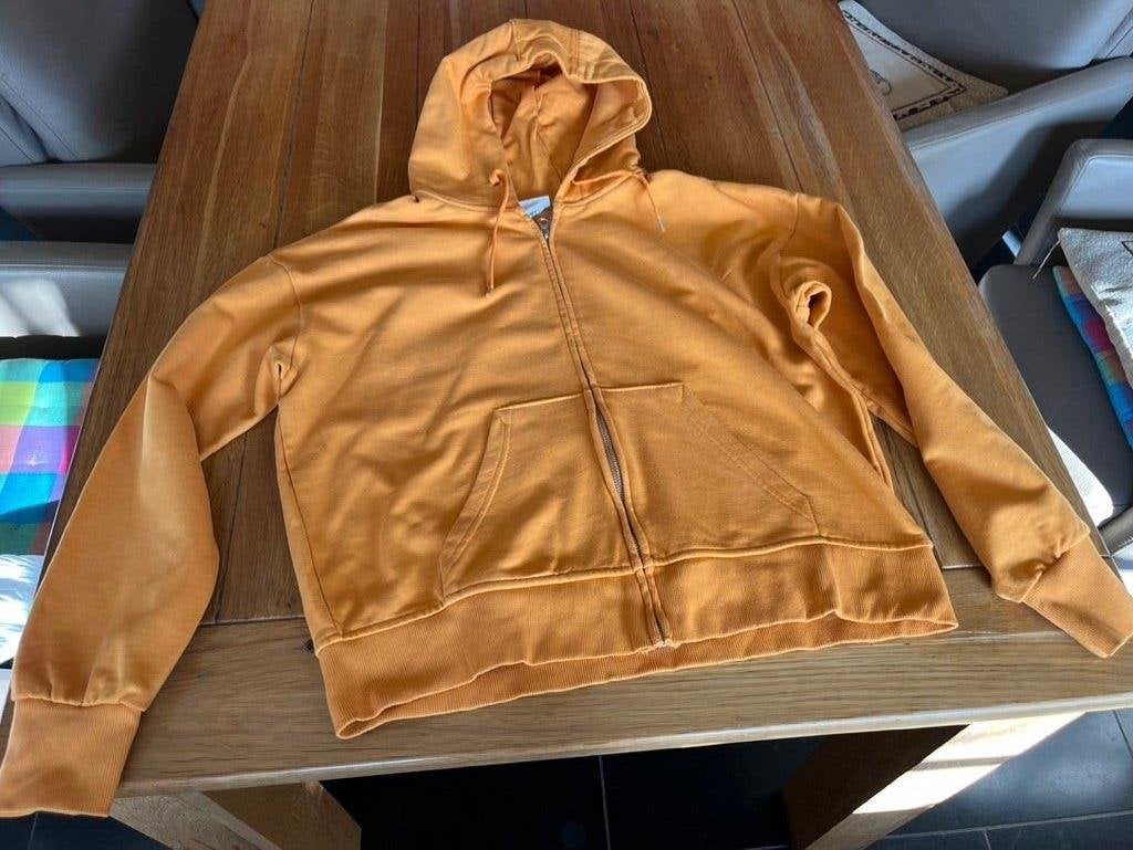 Oranje H&M sport hoodievest, mt M oversized, Kleding | Dames, H&M, Verzenden, Maat 42/44 (L), Oranje
