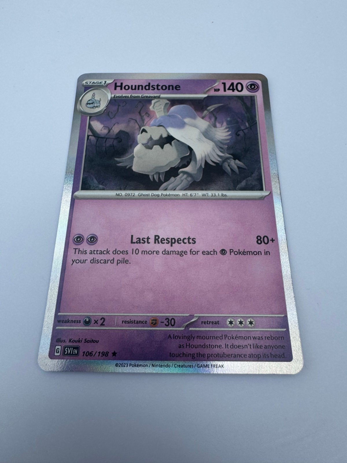 Pokémon Kaart: Houndstone 106/198 (Foil), Ophalen of Verzenden, Zo goed als nieuw, Losse kaart, Foil