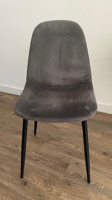 6 Eetkamerstoelen te koop (Velours antraciet), Ophalen, Gebruikt, Overige kleuren, Stof