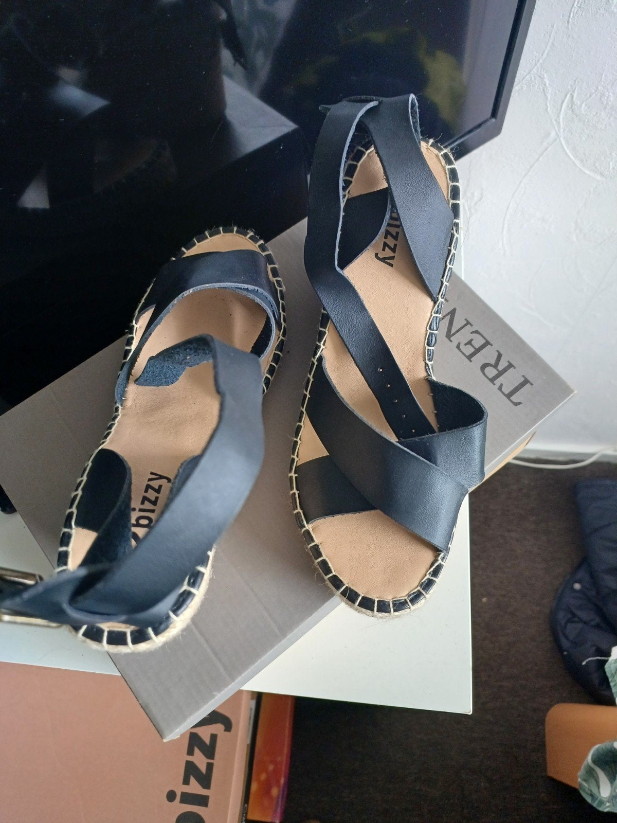 Zwarte espadrille sleehak sandalen maat 40, Kleding | Dames, Ophalen of Verzenden