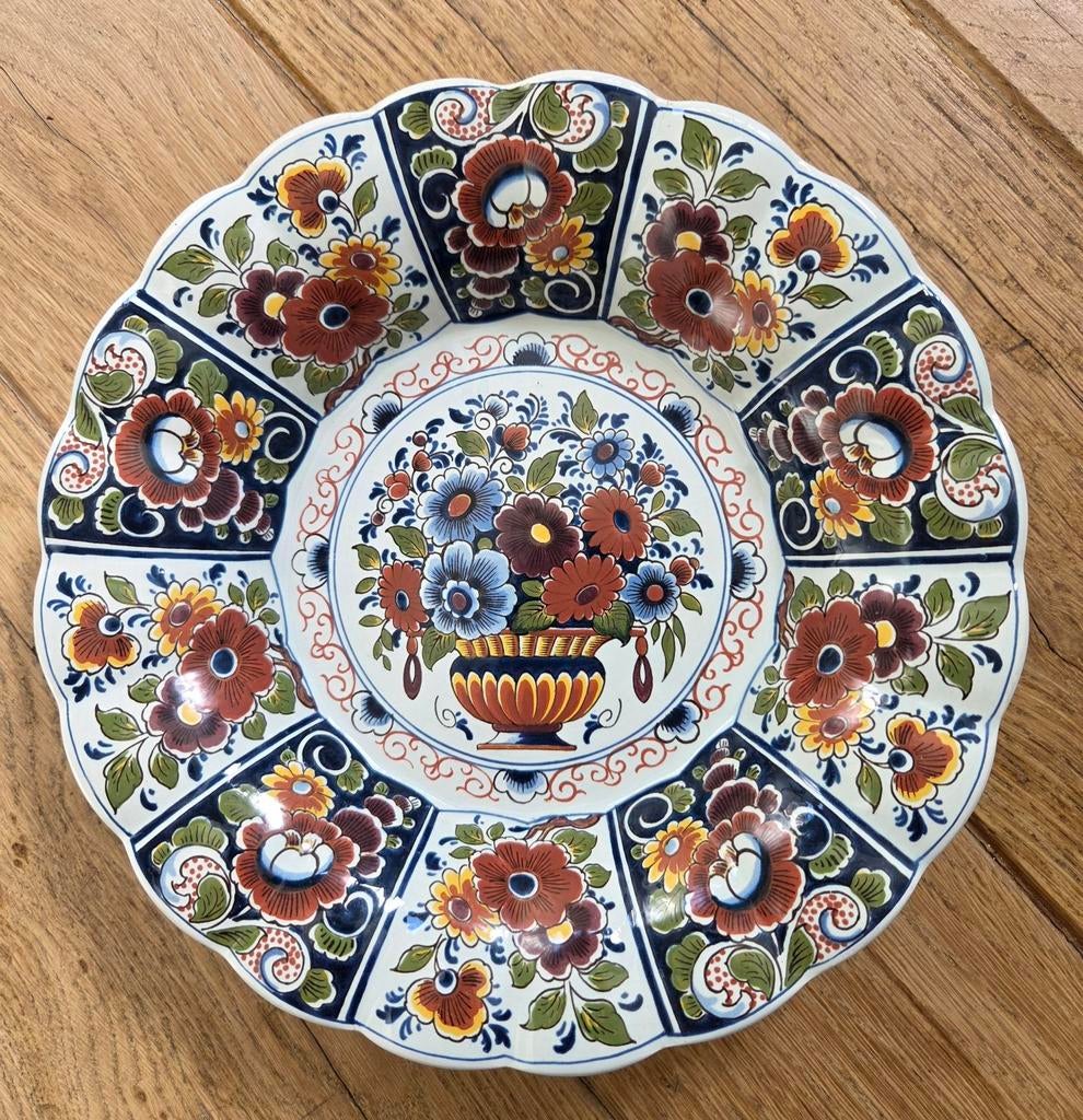 Oud Delft wandbord polychroom kleurgebruik plateel, Ophalen of Verzenden