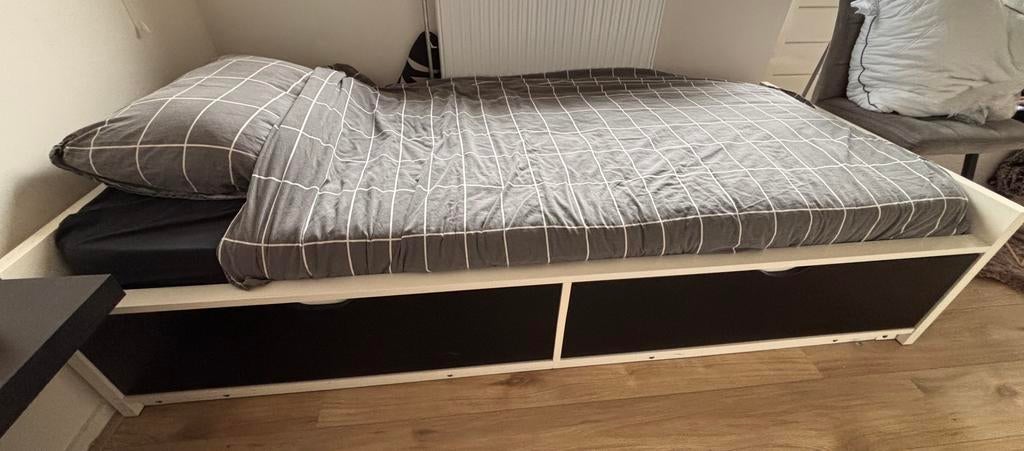 GRATIS Ikea Eenpersoons bed (ODDA/FLAXA) 90x200, Huis en Inrichting, Ophalen, Gebruikt, 90 cm, Eenpersoons