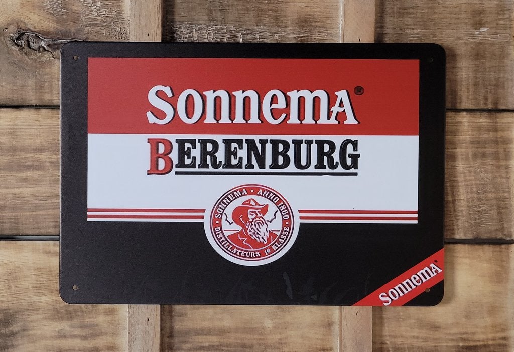 Sonnema Berenburg logo reclamebord van metaal wandbord deco, Verzamelen, Reclamebord, Info@deconoord.nl, Deco Noord, Nieuw