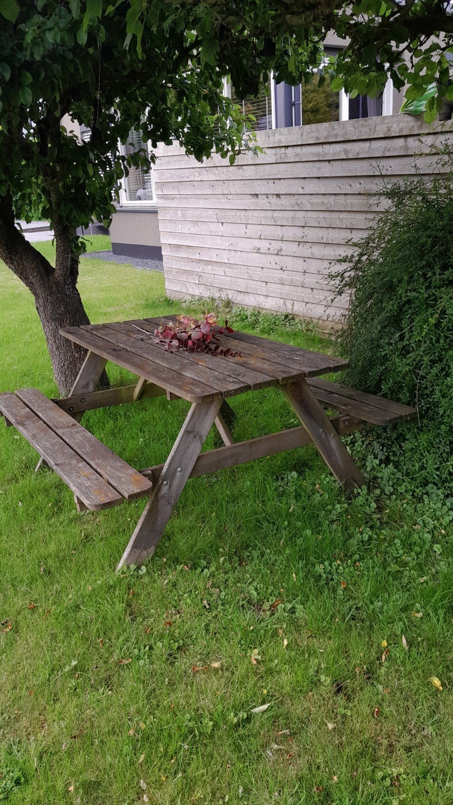 Picknickbank 4 persoons, Ophalen of Verzenden, Gebruikt, Rechthoekig, Hout