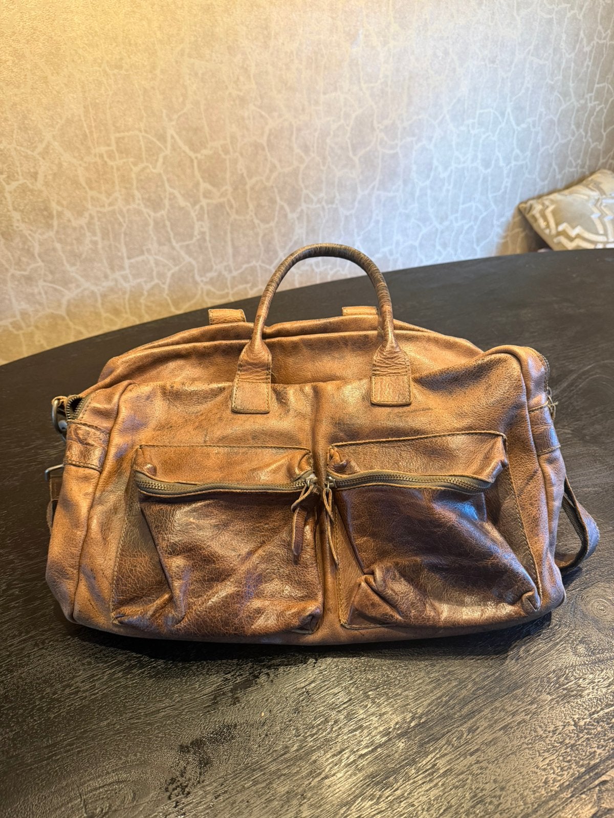 Cowboysbag leren tas bruin – grote schoudertas / werktas, Overige merken, Gebruikt, Bruin, Ophalen of Verzenden