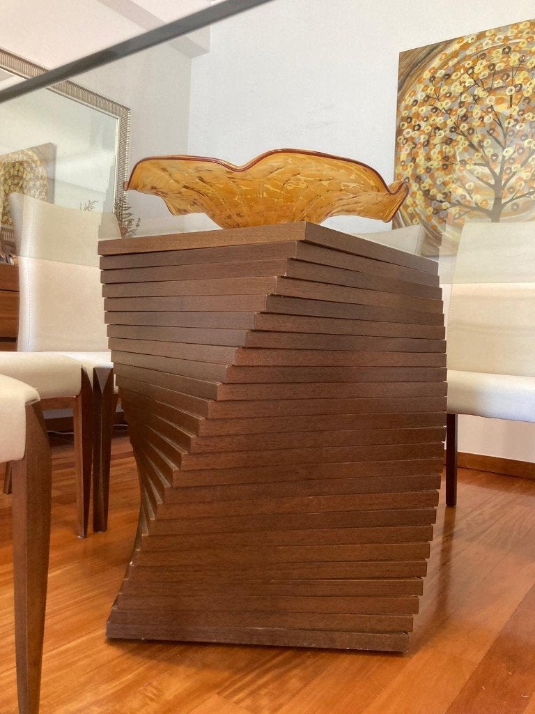 Unieke Design Eetkamerset: tafel + 8 stoelen + buffetkast, Ophalen, Gebruikt, Glas, 150 tot 200 cm