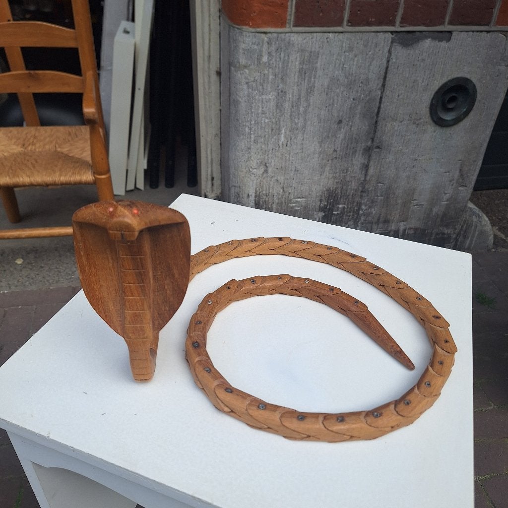 Vintage Houten Cobra / Handgemaakt, Overige onderwerpen, Houtsnijwerk, Ophalen of Verzenden, Handgemaakt