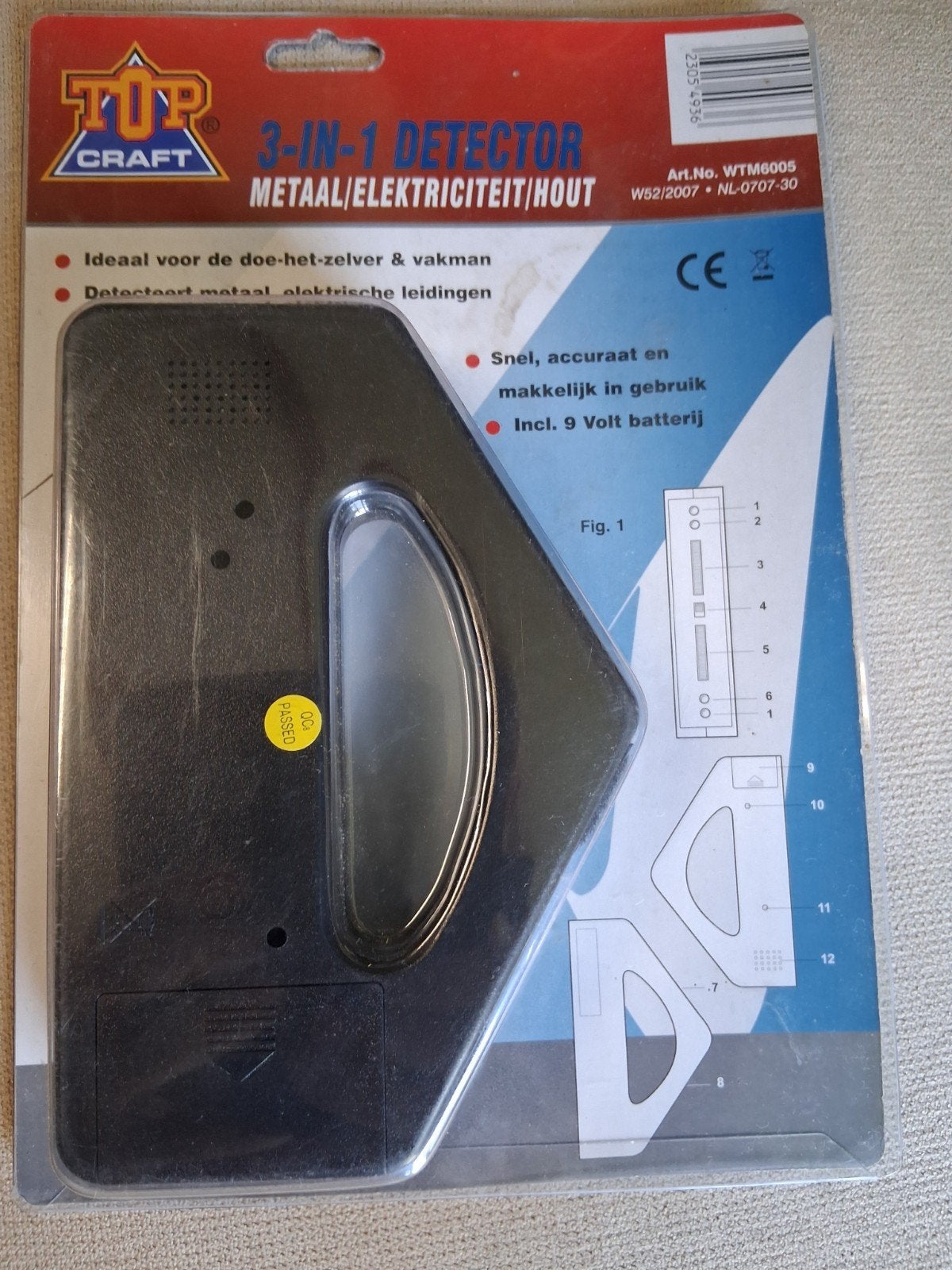 Top Craft 3-in-1 Detector Metaal/Elektriciteit/Hout, Ophalen, Nieuw, Multimeter