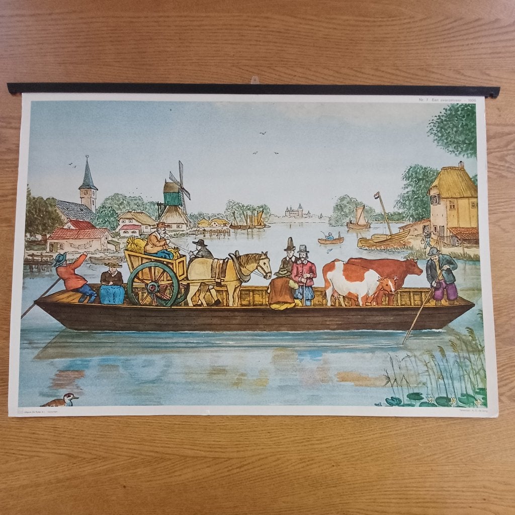 Schoolplaat De overzetveer, Antiek en Kunst, Ophalen, Geschiedenis