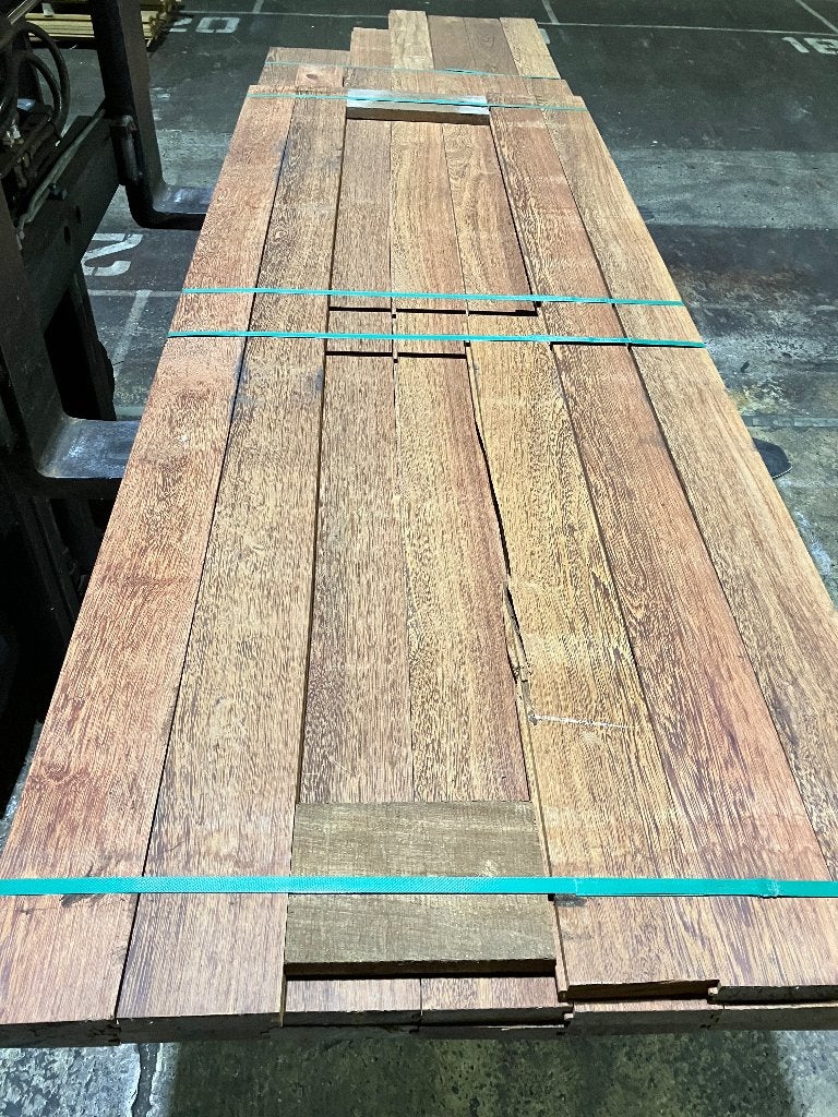 Hardhouten Planken vlonderplanken Sucupira Vermelho 32x135m, Ophalen, Planken, Nieuw, Hardhout