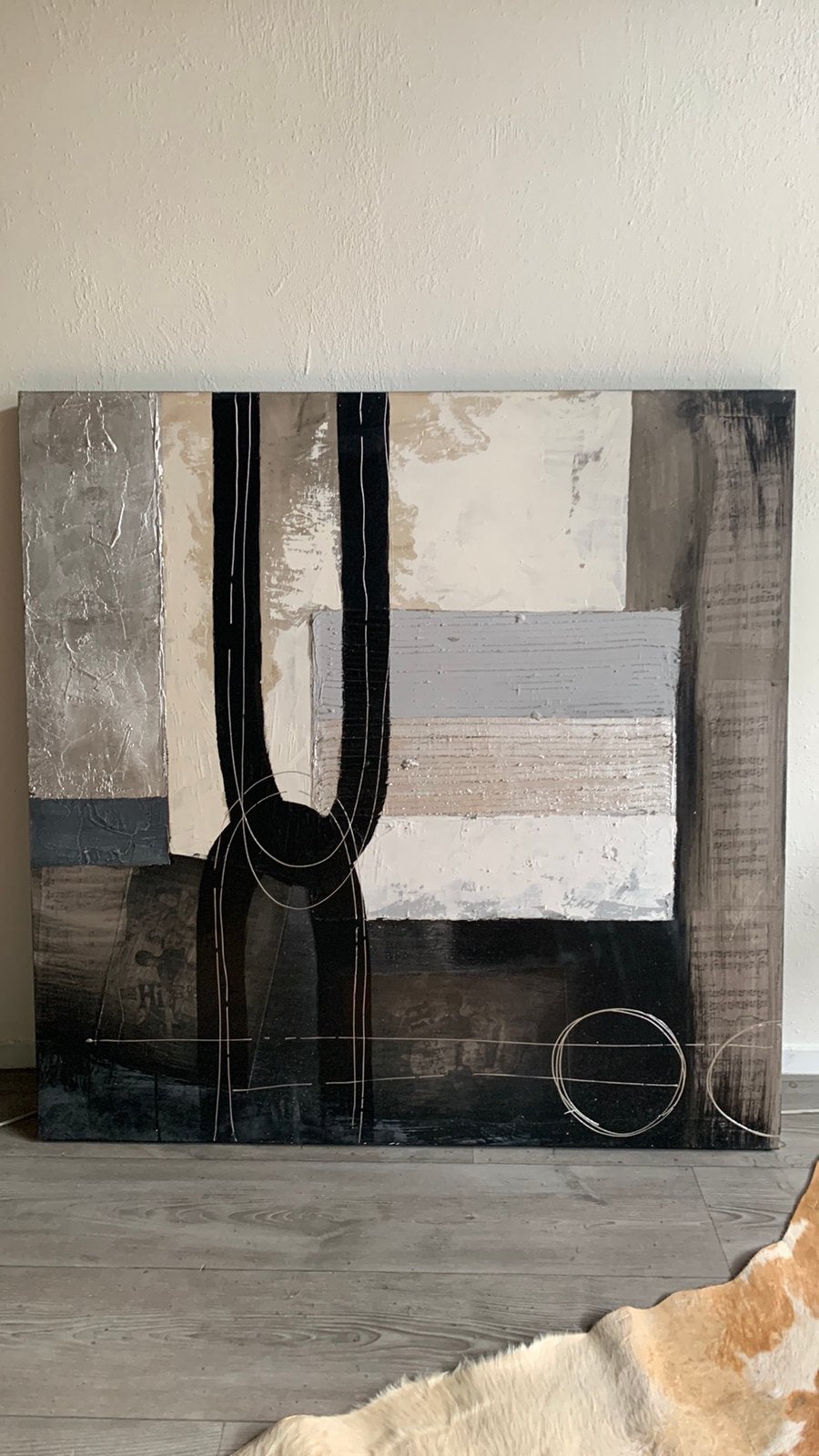 ABSTRACT schilderij 1 m bij 1 m, Antiek en Kunst, Ophalen