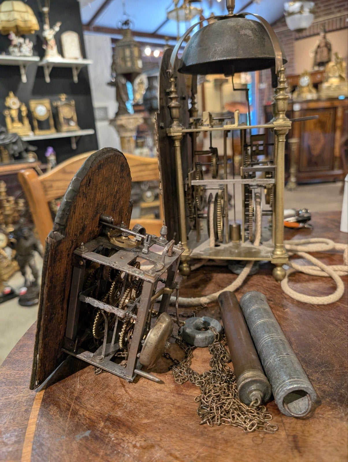 klein antiek lantaarn klokje.19 cm. hoog €550, Ophalen