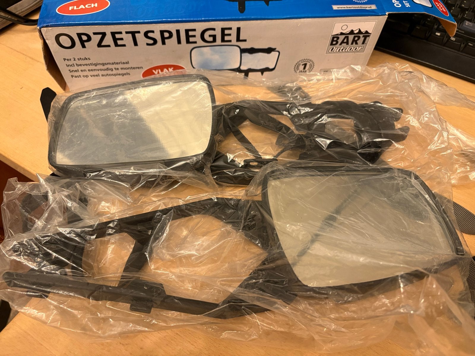 Bart Outdoor Opzetspiegels (2 stuks) - Vlak Glas, Ophalen, Zo goed als nieuw