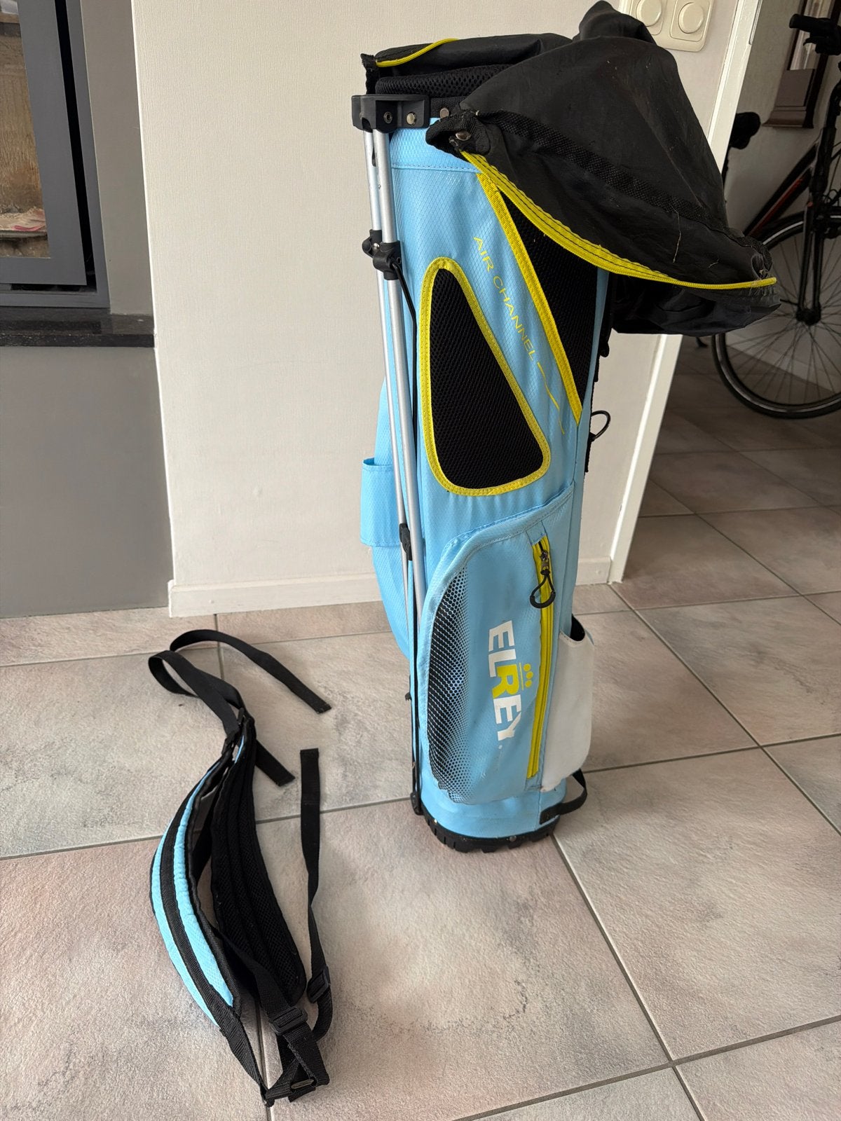 Elley Golf Standbag - Lichtblauw met Geel, Ophalen, Gebruikt, Tas, Overige merken