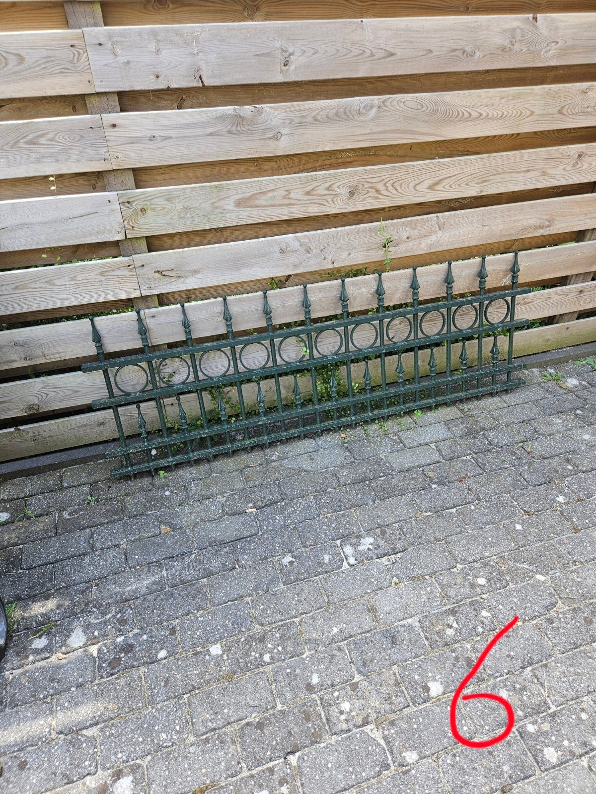Decoratief smeedijzeren hekwerk, groen, Tuin en Terras, Ophalen, Gebruikt, IJzer, Sierhekwerk