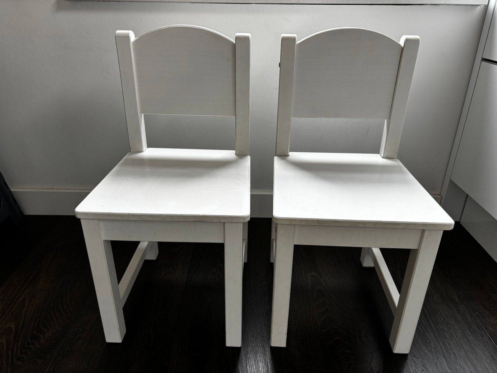 2x Ikea Sundvik houten kinderstoel wit, Ophalen, Gebruikt, Overige typen