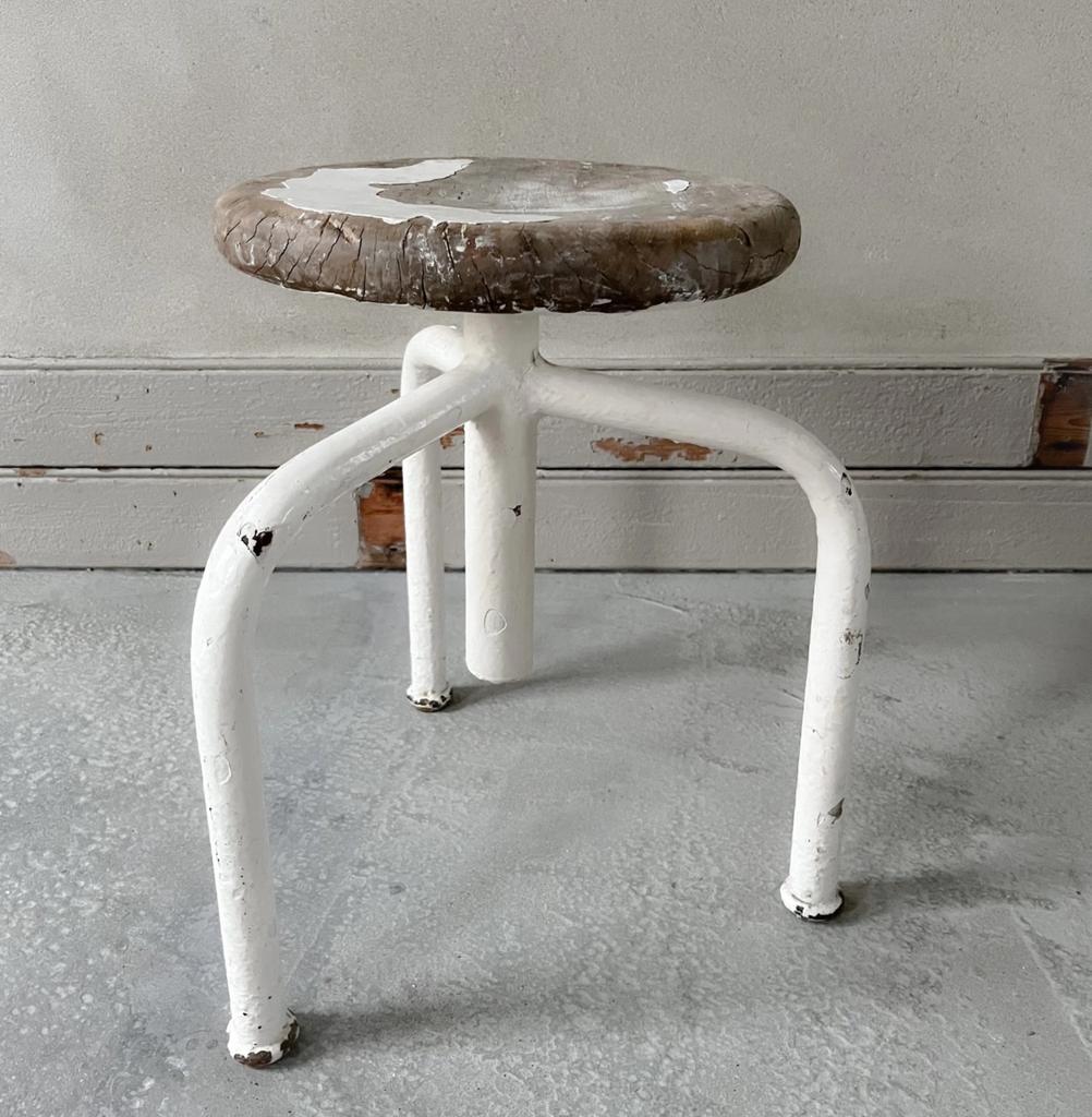 Vintage eiken oude franse draai kruk brocante ROOZES, Ophalen of Verzenden