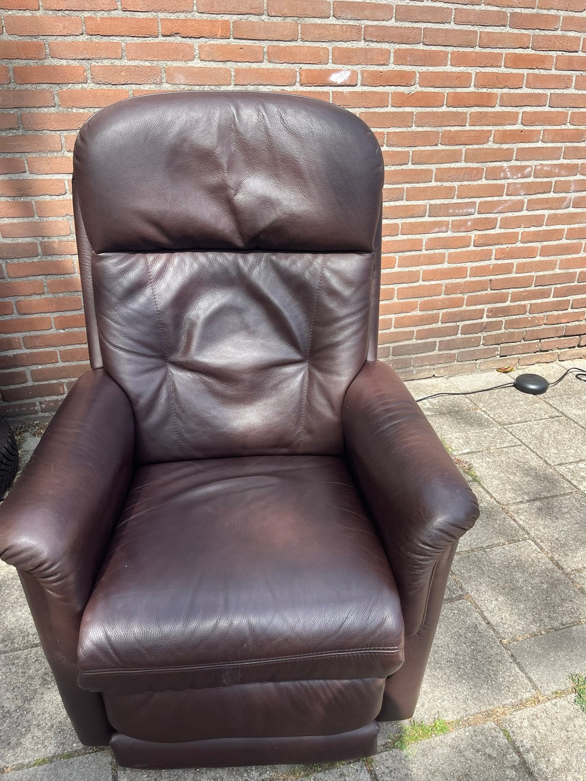 Sta op stoel Himolla Cumulus Relaxfauteuil - Bruin Leer, Ophalen, Gebruikt, Leer, 75 tot 100 cm