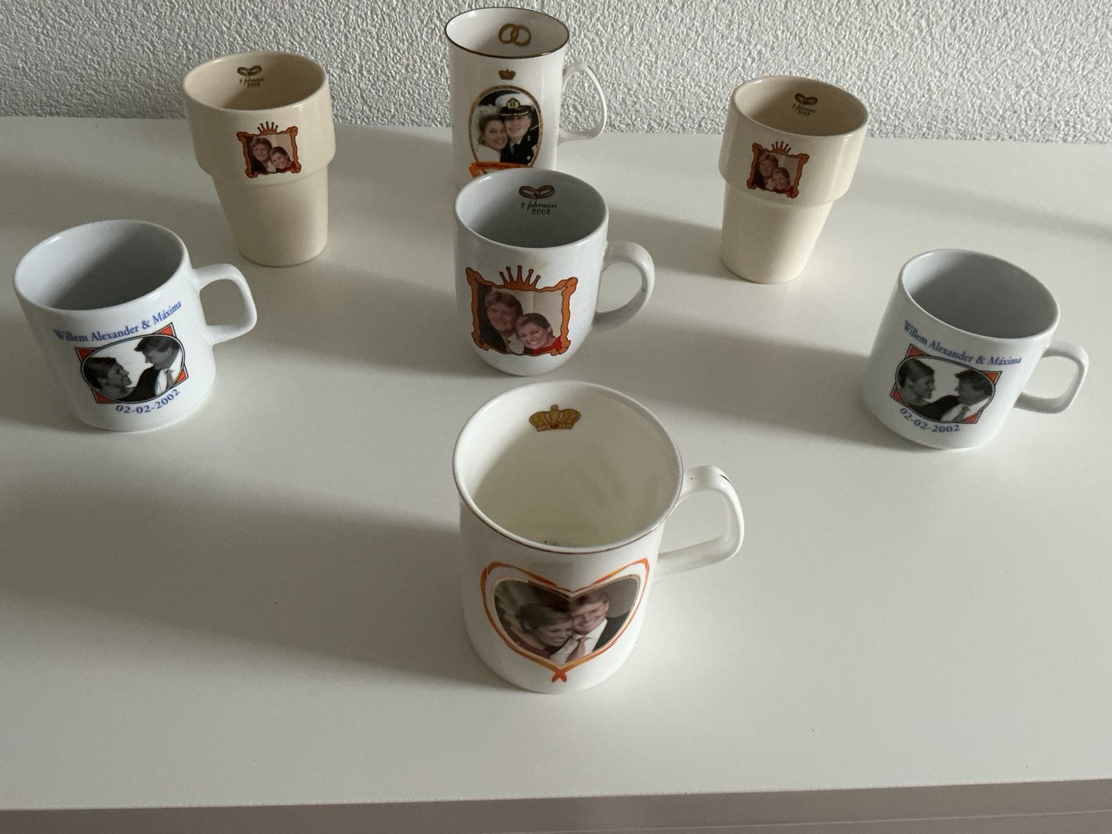 Bekers Mokken verloving / huwelijk Willem Alexander & Maxima, Ophalen, Nieuw, Nederland, Servies