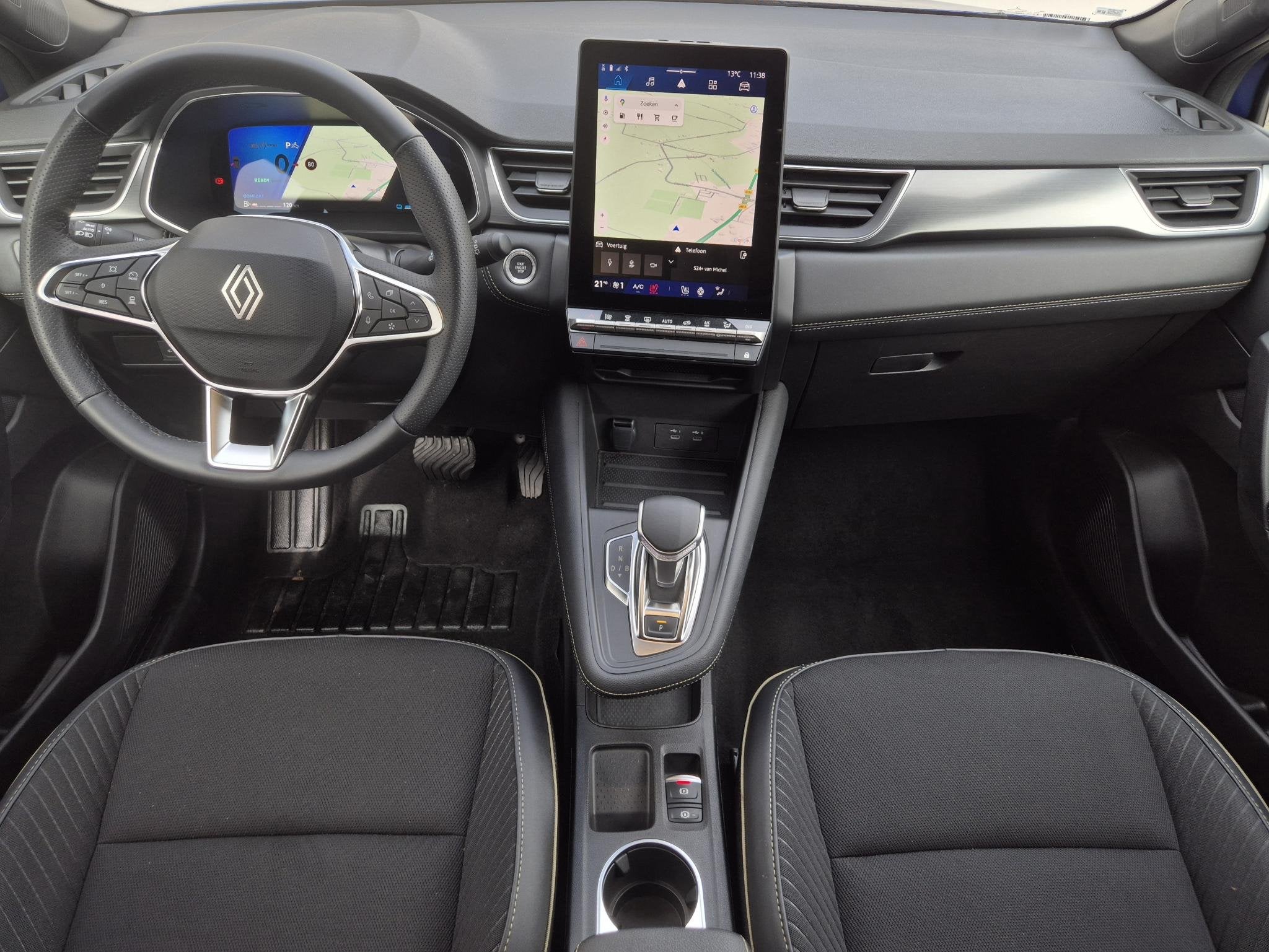 Renault Symbioz 1.6 E-Tech full hybrid 145 iconic Automaat /, Auto's, 745 kg, Gebruikt, Blauw, Leder