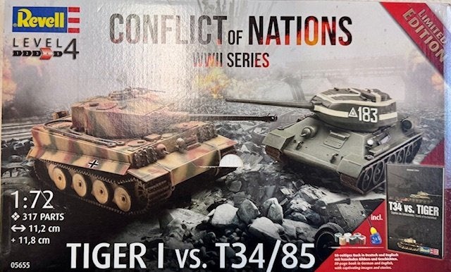Coelianmodels, Revell 05655, Tiger V. T34/85, 1/72, € 34,99, Hobby en Vrije tijd, Modelbouw | Auto's en Voertuigen, Revell, Nieuw