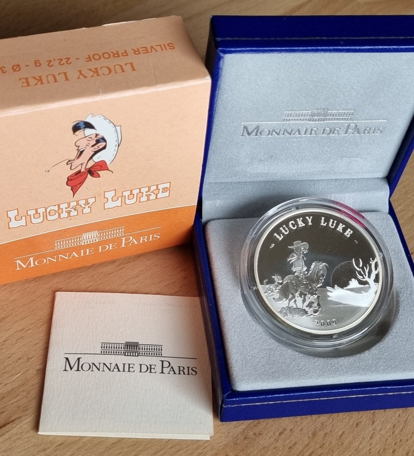 Frankrijk 10 Euro 2009, zilver Proof "Lucky Luke"., Zilver, Ophalen of Verzenden, Frankrijk, 10 euro
