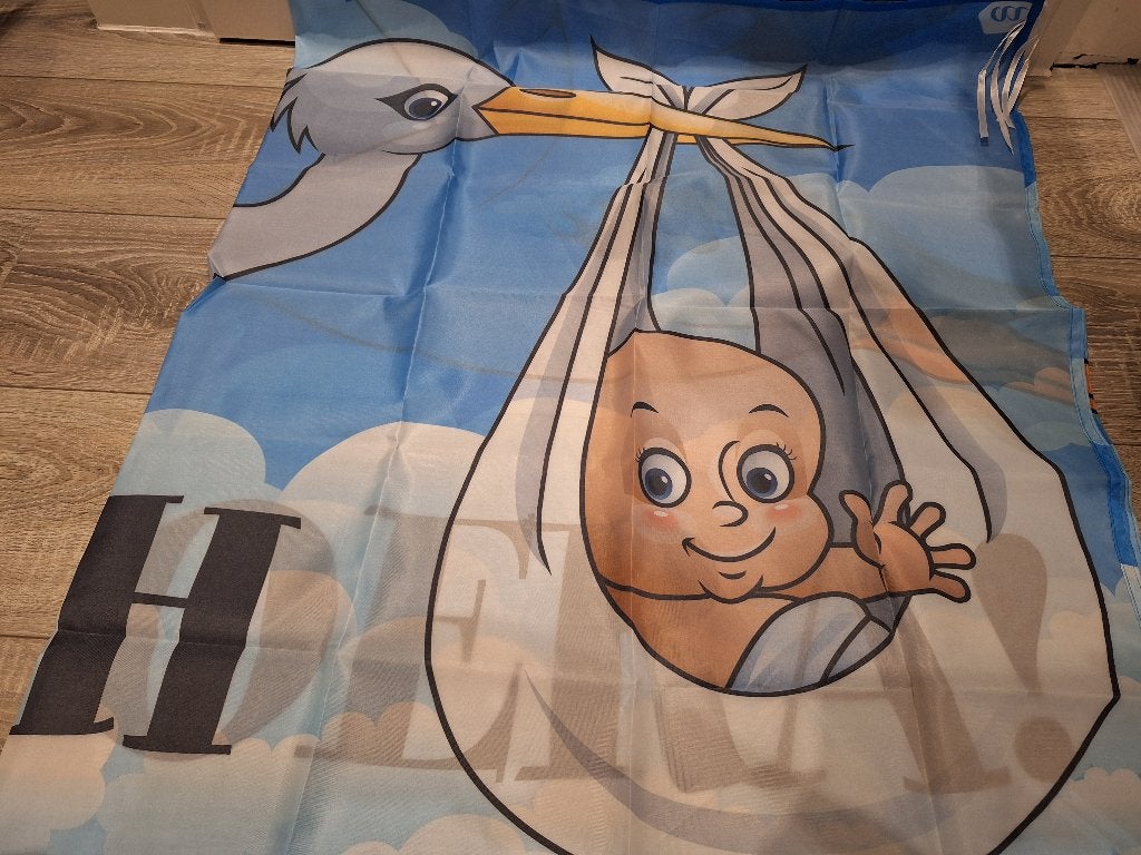 Baby vlag, Ophalen of Verzenden, Zo goed als nieuw, Versiering, Geboorte of Huwelijk
