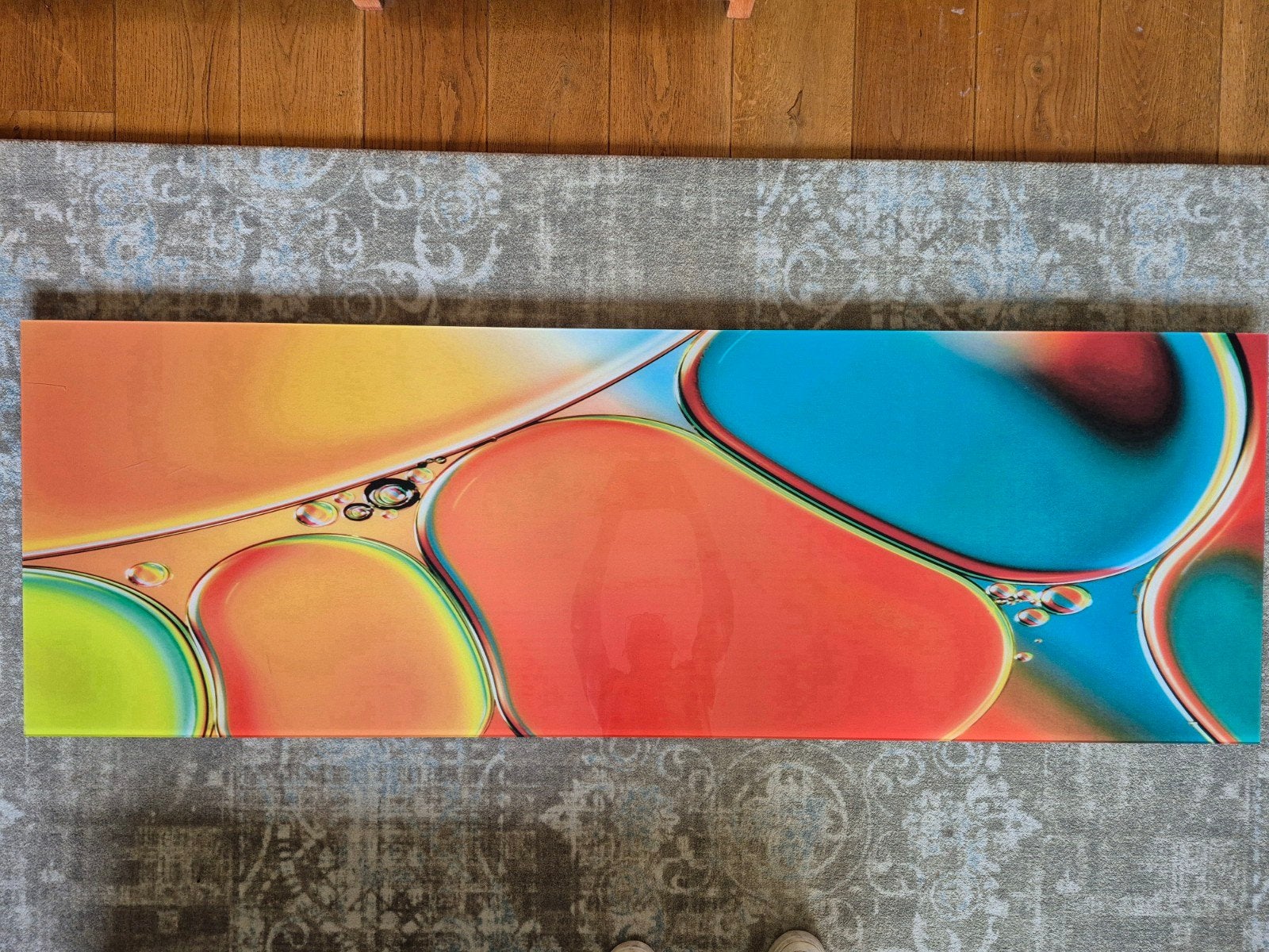 Levendig abstract kunstwerk met bubbels 60 x 180, Ophalen