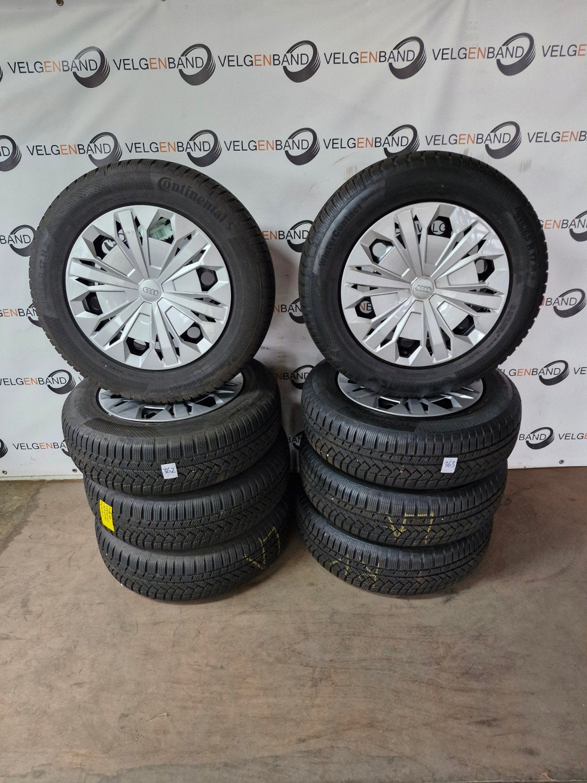 Winterset s Audi Q3 215 65 17 5x112 57,1 staal winterbanden, Audi, ., Banden en Velgen, 17 inch