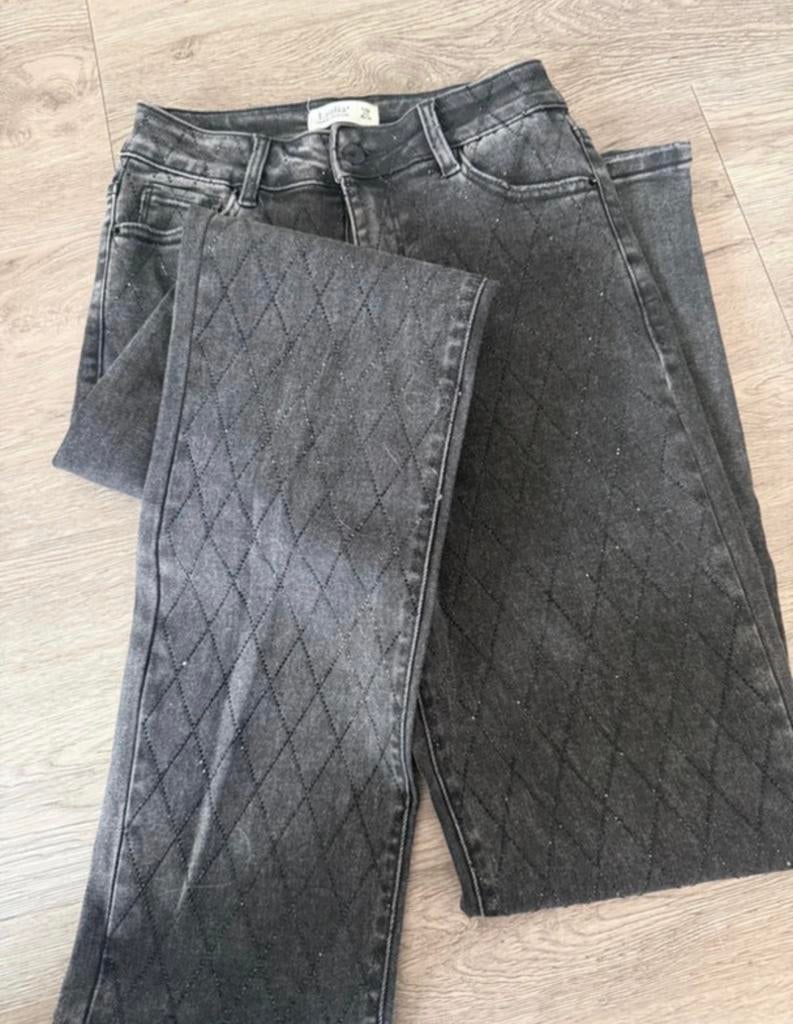 Straight glitter broek, Kleding | Dames, Broeken en Pantalons, Verzenden, Zwart, Zo goed als nieuw, Maat 36 (S)