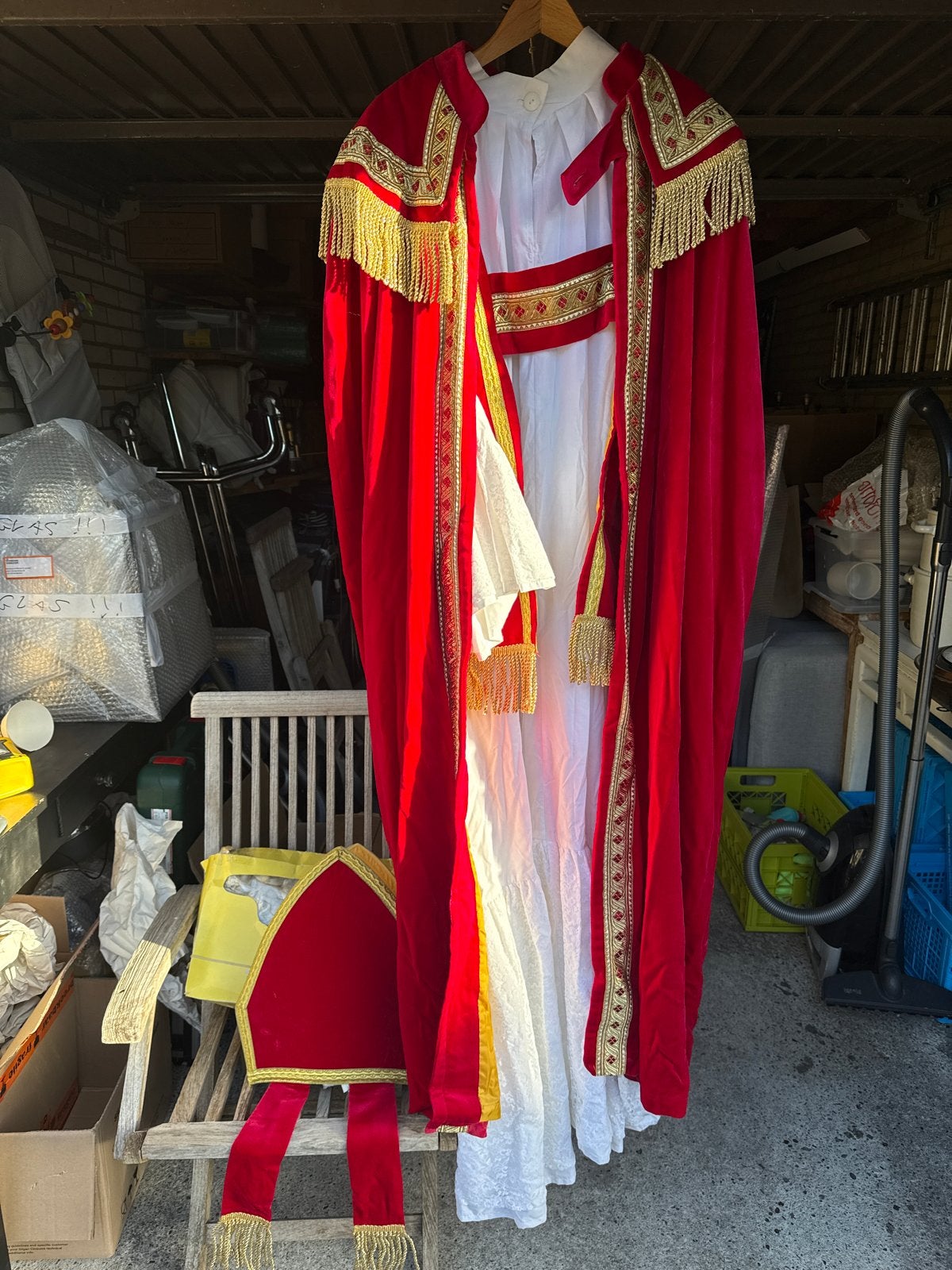 Sinterklaas Kostuum Compleet - Mantel, Mijter, Baard, Ophalen of Verzenden, Zo goed als nieuw, Pak of Jurk