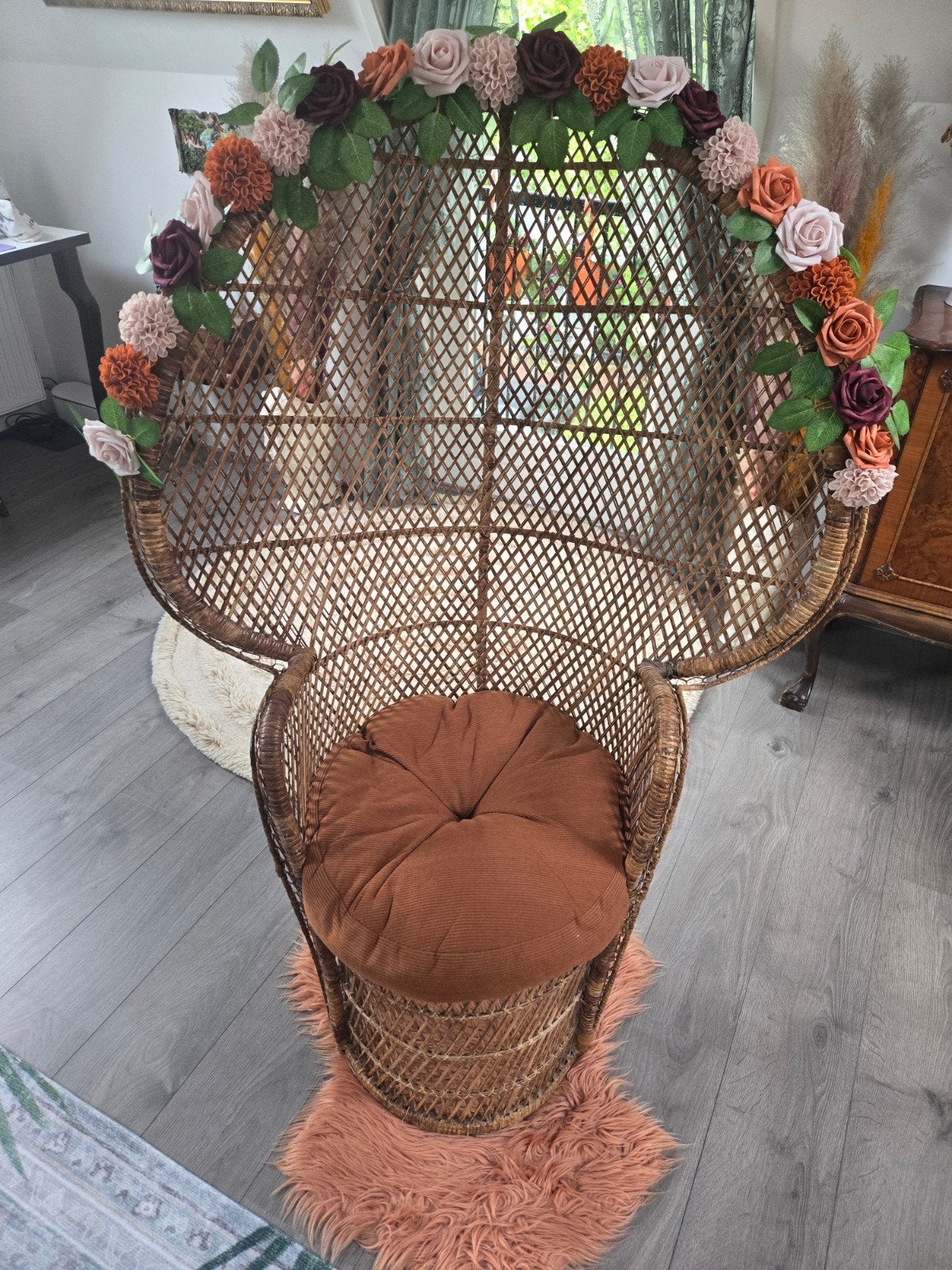 Emmanuelle Rotan Pauwenstoel Peacock Chair, Ophalen, Zo goed als nieuw