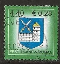 Estland 9, wapen Laane, Verzenden, Overige landen, Gestempeld