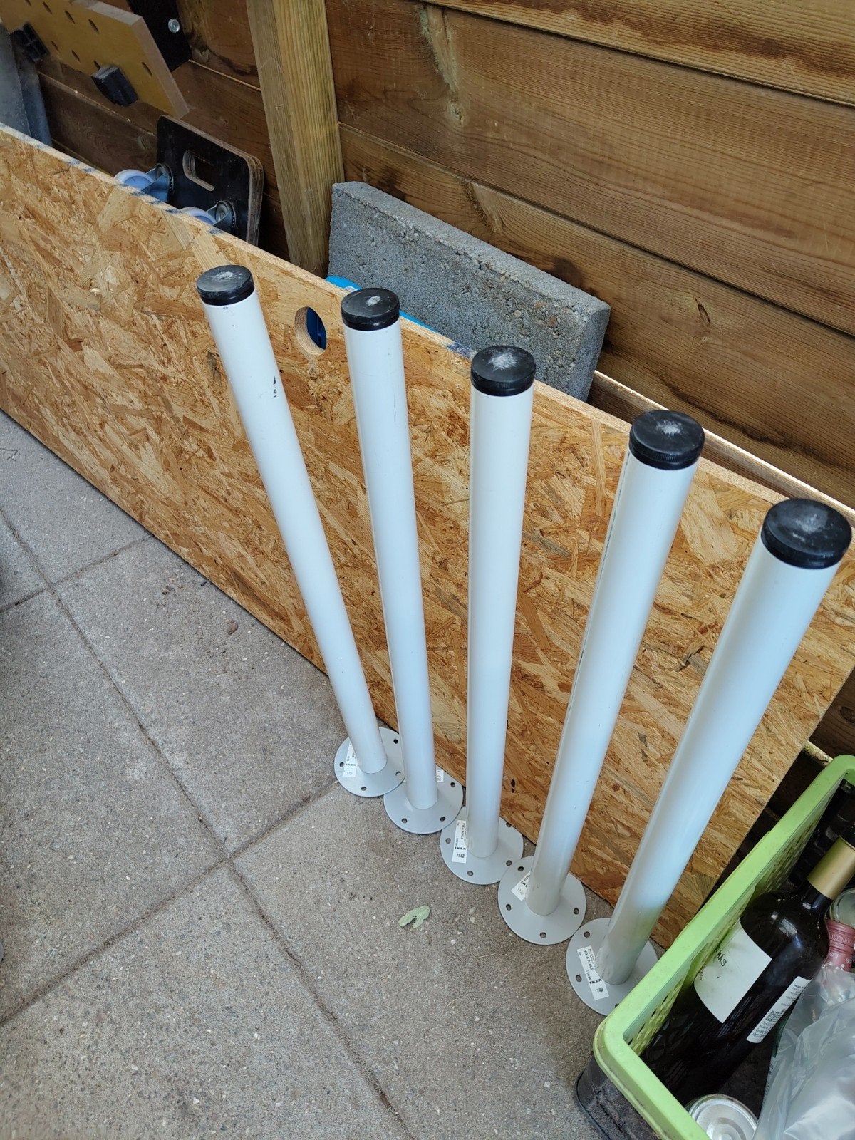 5x IKEA Vika Adils Tafelpoten Wit - Bureau/Tafel, Ophalen, Gebruikt, Metaal, IKEA