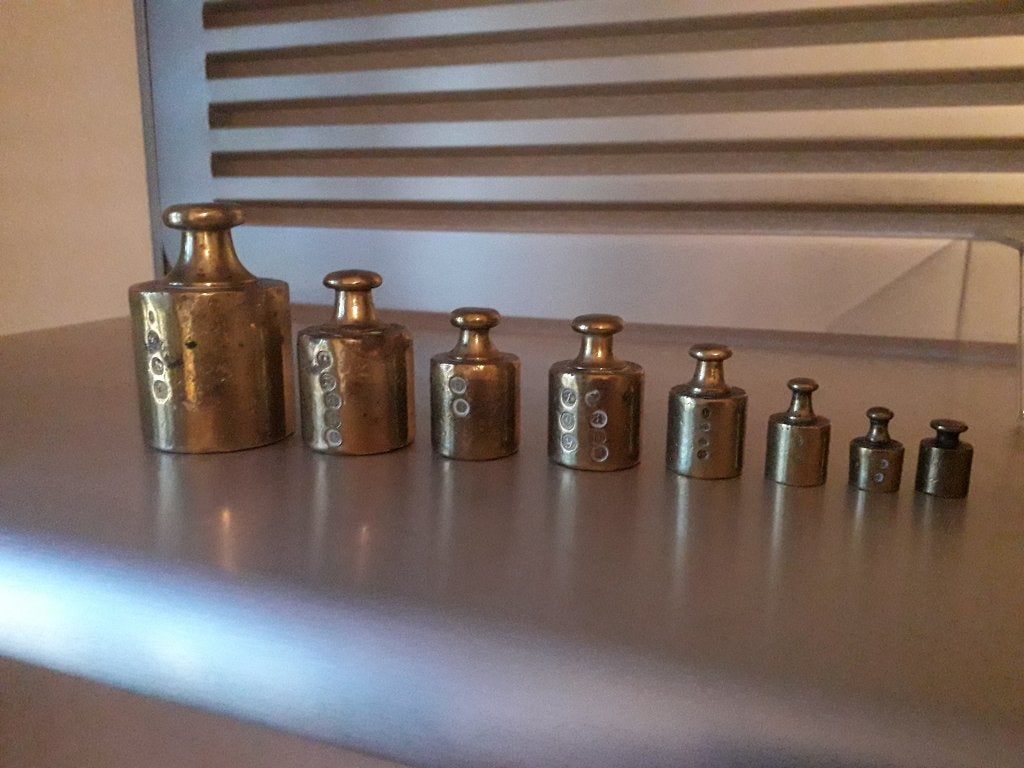 ANTIEKE GEIJKTE KOPEREN GEWICHTEN I.G.ST  vaste prijs 20 E, Antiek en Kunst, Ophalen of Verzenden, Koper