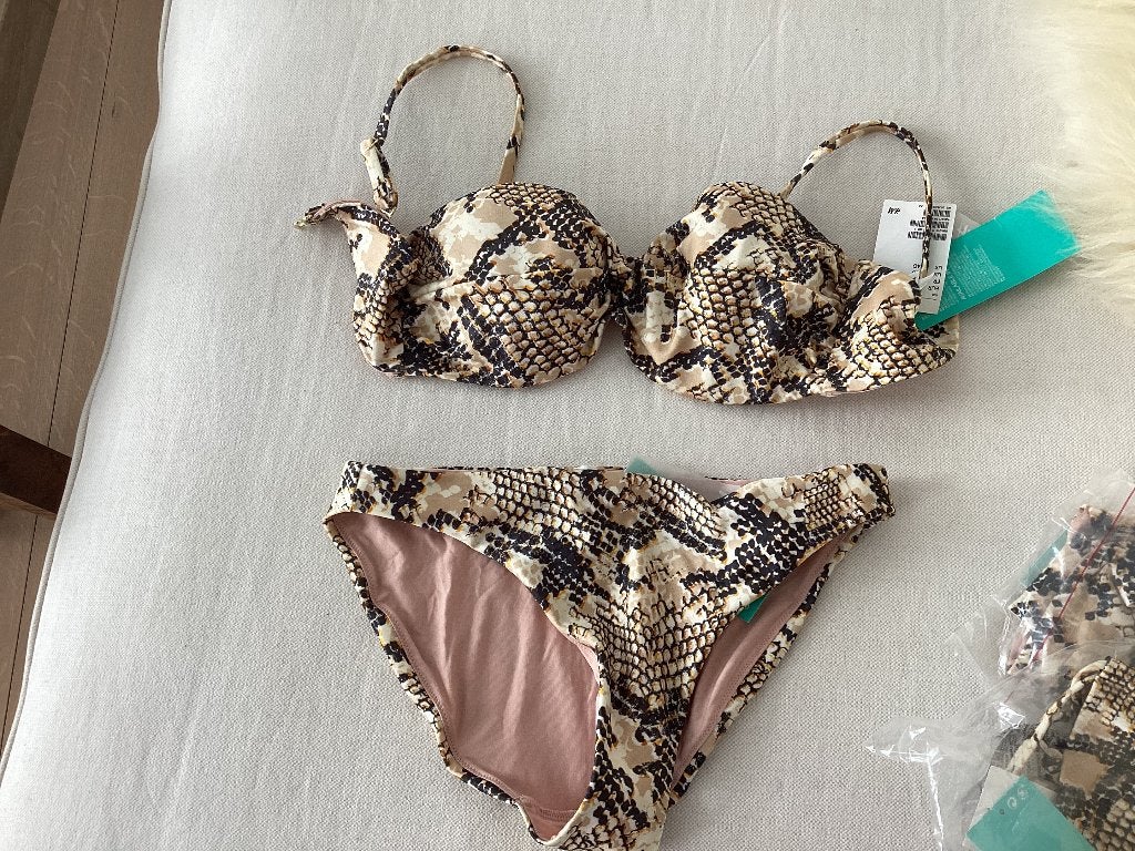 H&M bikini slangenprint, H&M, Beige, Nieuw, Ophalen of Verzenden