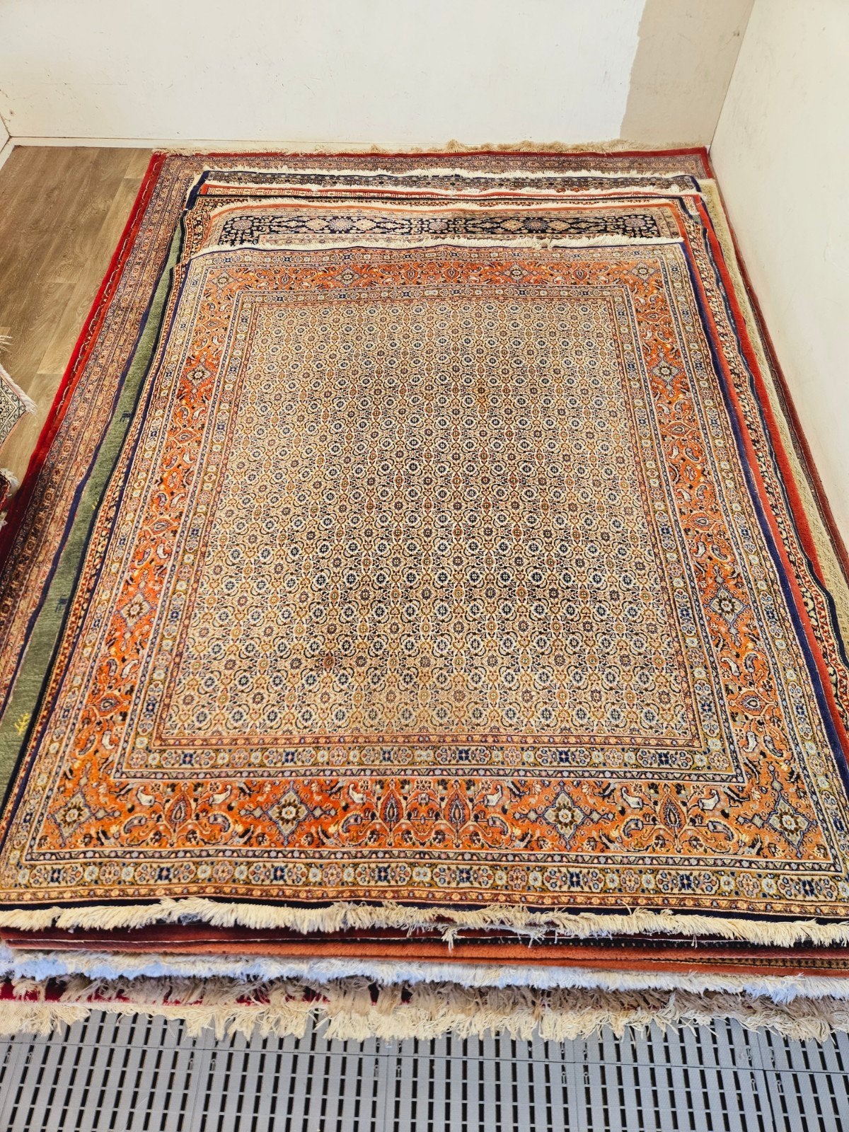 Perzisch Handgeknoopt Moud Tapijt. Prachtige kleuren!, Perzisch, Ophalen of Verzenden, Zo goed als nieuw, 200 cm of meer