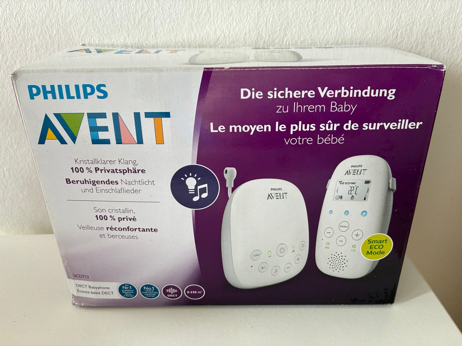 Philips Avent DECT Babyfoon SCD713 met ECO Mode, Kinderen en Baby's, Ophalen of Verzenden, Gebruikt, 250 meter of meer, Digitaal